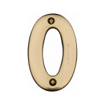 M Marcus Heritage Brass Numeral 0 - Face Fix 76mm Heavy font